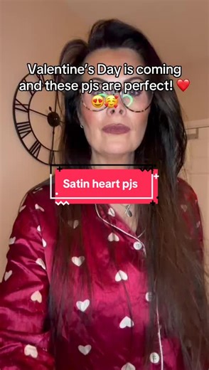 Satin Red Heart PJs for Valentine's Day