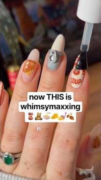 trying more weird 3D nails but….🥫🍜🧀🍂💅 #nails #nailart #nailtutorial #3D #naildesign #diynails