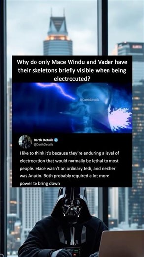 Why Mace Windu and Vader Show Skeletons During Force Lightning #starwars