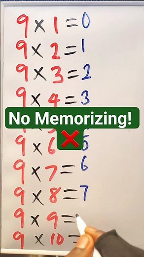 Fastest Way to Multiply by 9 ⚡ #MathHacks