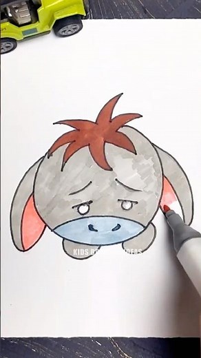 How to Draw Eeyore from Winnie the Pooh 🐴 | Easy Cartoon Drawing Tutorial for Kids #shortsvideo