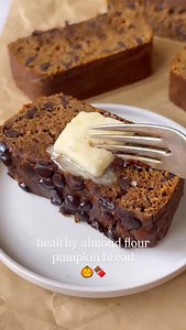 Comment RECIPE for the full recipe! This Almond Flour Pumpkin Bread is soft, thick, moist, and warmly spiced! This fall favorite recipe is great for breakfast, an afternoon snack, or healthier dessert. It is made without grains, gluten, dairy, and refined sugar. The pumpkin and chocolate combination is truly magical – it’s indulgent, wholesome, and decadent. You will love this healthy pumpkin bread! ▢ pumpkin purée ▢ almond flour ▢ coconut sugar ▢ eggs ▢ sea salt ▢ baking soda ▢ vanilla extract 
