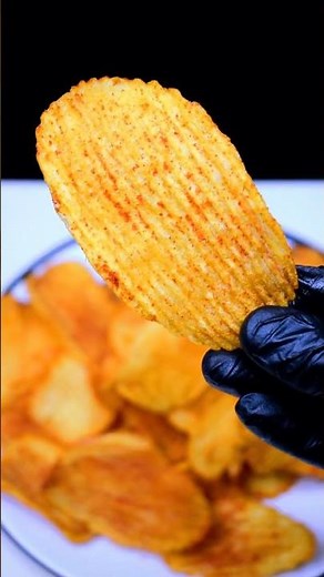 Super Crispy Potato Chips ASMR 😋 Loud Crunch & Sizzle | Homemade Recipe | No Talking #shorts