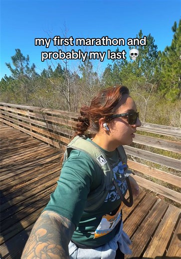 here’s a realistic video of what completing a marathon looks like: #run #marathon #gulfshores #running
