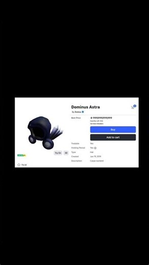 LIMITED EDITION DOMINUS!!! 🥶💀😱 #shorts #roblox #dominus