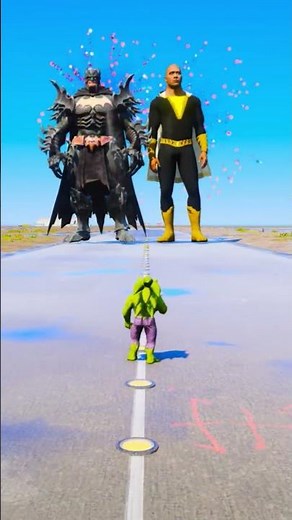 Random Superheroes VS Giant Superman & Giant Batman #gta #shorts