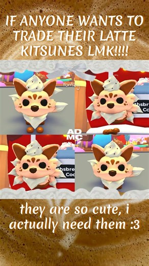 latte kitsune is so cute!! 🍭🍰 // #roblox #adoptme #sugarfest #lattekitsune #petcollector #autism