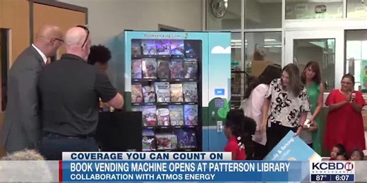 Atmos donates book vending machine to TJ Patterson Library