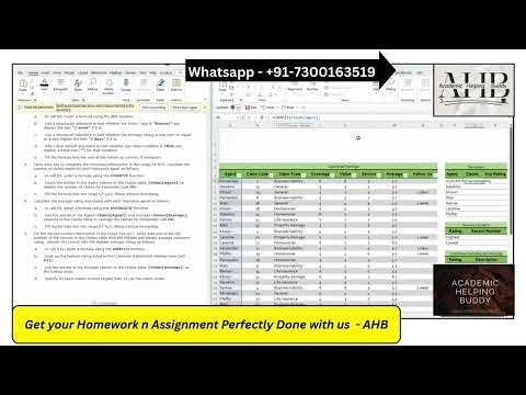 Excel Module 7: SAM Project A | Panoramic Insurance | SAM Project A Excel Module 07 Summarizing Data