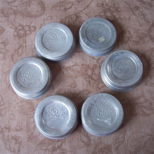 Vintage Ball Zinc Canning Jar Lids. Glass Inserts. Set of 6. Set III. T133-3. - Etsy