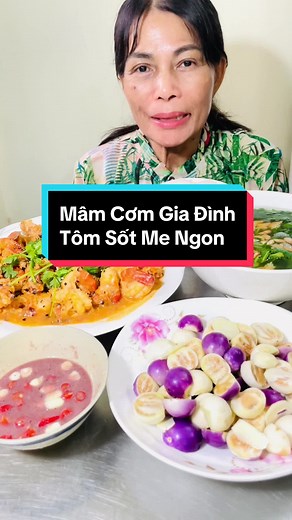 Mâm Cơm Gia Đình Tôm Sốt Me Ngon