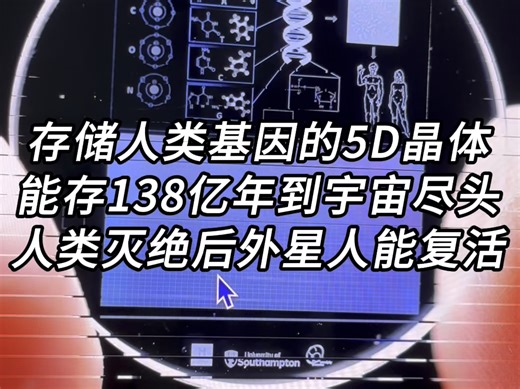 永恒存储人类基因的5D晶体，人类灭绝后还能复活！_哔哩哔哩_bilibili