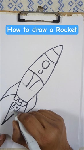 Learn how to draw a Rocket #drawingtechniques #arttutorial #rocket #simpledrawing #shorts