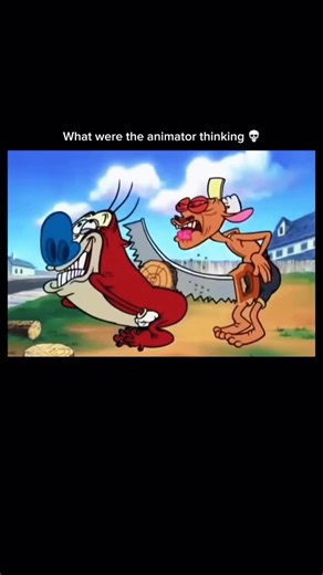 MEMER on Instagram: "Ren & Stimpy proving once again why this cartoon was never “just for kids.” This iconic wood-sawing scene is pure chaotic animation — exaggerated expressions, dark humor, and the kind of absurd comedy that made Ren & Stimpy legendary. Every frame feels unhinged, uncomfortable, and hilarious in the best way possible. Classic 90s cartoon energy that modern animation could never recreate. Ren and Stimpy cartoon, classic Nickelodeon, wood sawing scene, 90s animation, dark cartoo
