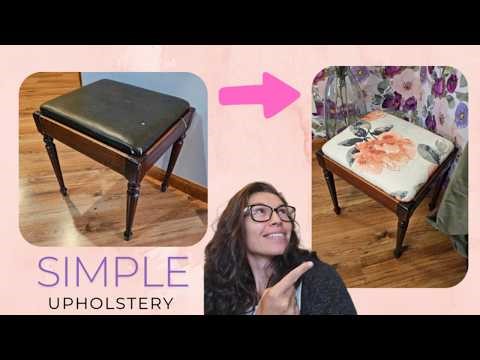 How to Simple Upholster a Vanity stool | Drab to FAB | 1$ dollar Flip