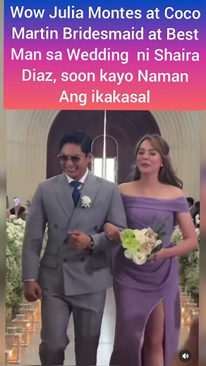 6.6K views · 69 reactions | Wow Coco Martin at Julia Montes Bridesmaid at Best Man sa Wedding ni Shaira Diaz at EA De Guzman, Soon kayo Naman Ang ikakasal Julia annd Coco Martin Cctowner #CocoMartin #JuliaMontes #shairadiazwedding #cocojul #famous #popular #famouskid #trendingphoto #celebrity #celebritynews #ShowbizNews #ShowBiz #actress #actor #Celebritykids | Showbiz Updates Vlogs | Facebook