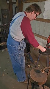 Mid-morning here in the Heights. I finally built a fire under my arse and got busy. I know I've posted videos of this several times in the past but several folks have asked so here another exciting video of how I vein leaves. An old CP air hammer, a regulator to cut the air pressure to about 25 psi, a piece of 5/16 hot rolled rod bent to make a bit guide and a solid chunk of metal with a clamp to hold the stock. Makes fairly short work of it once you get the hang of it. | John Bennett