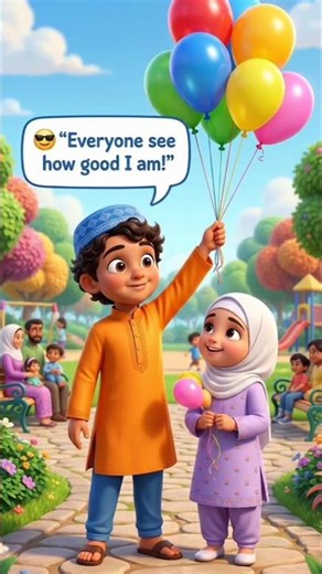 Wrong Intention? Uh Oh! 😂✨Shrinking Balloon! 😲🎈 | Noorli Kids #islamicshorts