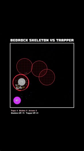 Bedrock Skeleton VS Trapper Simulation #bouncingball #physics #satisfying #code #rpg