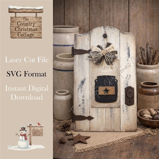 Primitive Crock SVG | Stitched Patch Crock Tag | Door Hanger Tag | Shutter Tag | Ornament SVG | Digital Download - Etsy