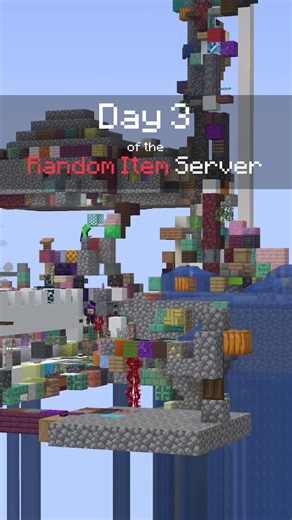 day 3 of our random item minecraft island every 60 seconds, every player on the server is given a random item, block or otherwise, to build around the island with. you cannot destroy other people‘s blocks, but you can see who placed them and at what time they placed a block by looking at it. How cool! join our discord server, link in bio, for more information #gaming #fyp #Minecraft #mc #multiplayer