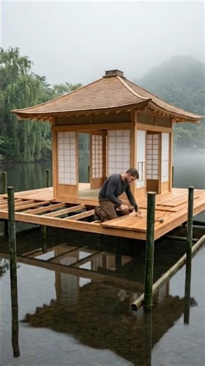 Building a Floating Japanese Tea-House From Scratch! ⛩️🌊