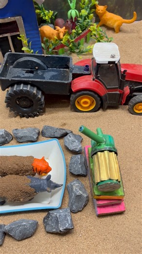 DIY project mini water pump for save animals 🌾#youtubeshorts #viral #waterpump #tractor #084