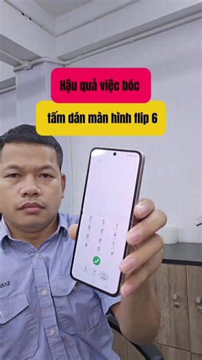 Hậu quả việ tự ý bóc tấm dán màn hình samsung galaxy flip 6 #manhinhsamsung #samsungflip6 #xuhuong #samsung
