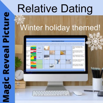 Relative Dating Winter themed Digital Worksheet