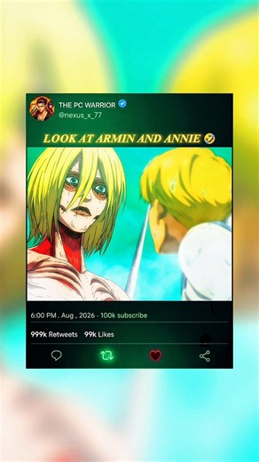 Look At Armin And Annie 🤣 #animeshorts #attackontitan #armin #annie #aotedit