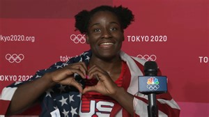 Tamyra Mensah-Stock shares her emotions after winning gold
