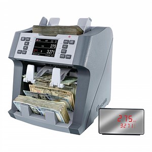 Cassida B-9900R Adjustable 1,000 Bill Per Minute 2-Pocket Mixed Denomination Bill Counter with Multi-Sensor Counterfeit Detection