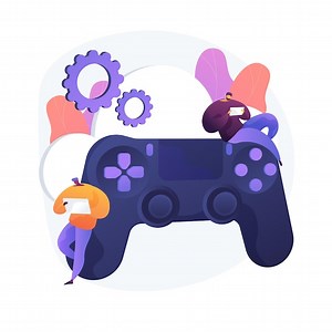 Free Vector | Console gamepad. Hitech technology. Live gaming service, video gaming controller, joystick with buttons. Joypad for gamers. Peripheral input device. Vector isolated concept metaphor illustration.