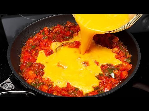 I have never eaten such delicious eggs with tomatoes! Simple and easy!