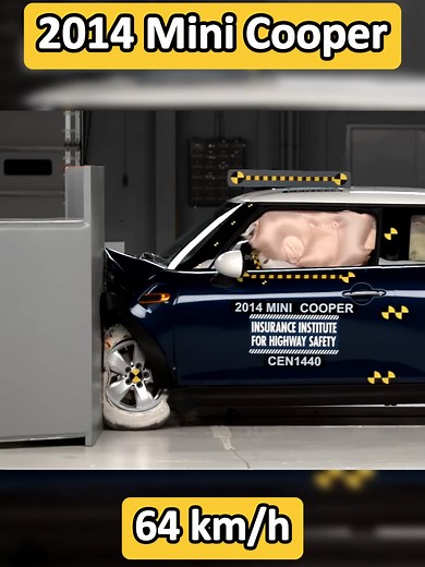 2014 Mini Cooper Small Overlap Test - Car Crash Video