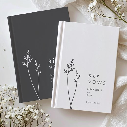 Wedding Day Vow Book: Personalized Minimalist Hardcover Journal - Etsy