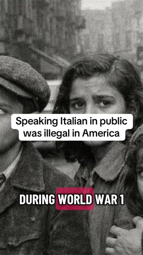 When Speaking Italian in Public Was Illegal in America During WWI and WWII, laws banned speaking Italian in public and shut down Italian newspapers and radio stations. Why Italian Americans lost their language in one generation. Italian American, Italian heritage, Italian culture, Italian history, Italian immigrants, Italian pride, Italian roots, Italian identity, Italian language banned, speaking Italian illegal #ItalianAmerican #ItalianHeritage #ItalianTikTok #ItalianLanguage #LanguageBan