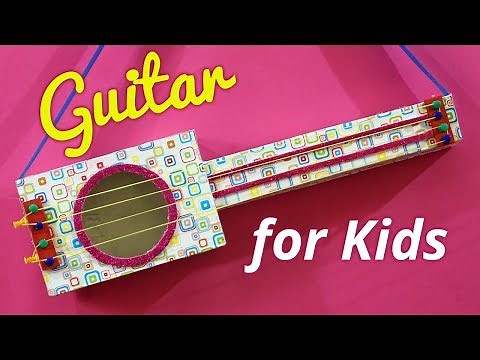 Easy Kid Activities & Best Out of Waste from Cardboard | Handmade Guitar Toy Making for Kids!