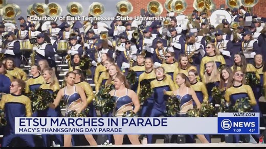ETSU Band marches in Macy's Thanksgiving Day Parade
