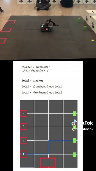 ควบคุม robo master ให้ไปคีบกล่องสีเขียวที่มีเลขนำไปวางตามลำดับ โดยสุ่มเลข#coding #robomaster #หุนยนต์ #jdi #programming #code #ez #ควบคุมหุ่นยนต์ #robot