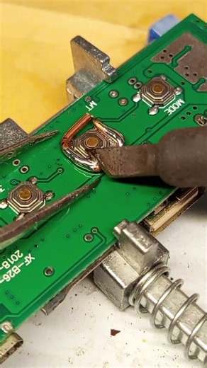remove push button tactile with solid copper wire