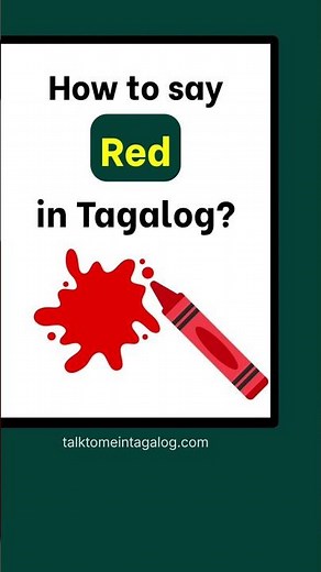 Tagalog Word for RED | Filipino Vocabulary for English Speakers
