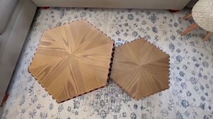 Hexagonal Side Table with 3 Anti-Slip Mat, Side Table Nightstand for Living Room, Bedroom,Sofa, 15.75" L x 13.58" W x 18.90" H, No Assembly Required,DSS