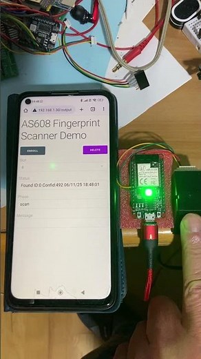 AS608 Fingerprint Sensor with Annex32 RDS on an ESP32-C3