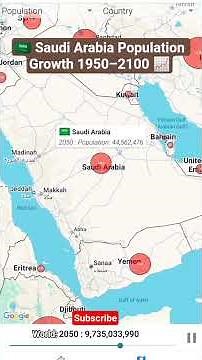 🇸🇦 Saudi Arabia Population Growth 1950–2100 📈 | Past, Present & Future #shorts