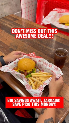 🔥 Kickstart your Mondays the right way with Zark’s All Star Mondays! Grab ANY burger meal and get the Bacon All-Star for just ₱99! 🍔🥓 That’s ₱130 in savings you don’t want to miss! 💥 📍 Sep 8 – Metro Manila | Sep 15 – VisMin | Sep 22 – North Luzon | Sep 29 – South Luzon 👉 Like & screenshot the poster here to claim: https://www.facebook.com/share/p/1A4EGs4nsW/?mibextid=wwXIfr #AllStarMondays #ZarksPromo #Burger DTI Fair Trade Permit No. FTEB-235705 Series of 2025 | Zark's Burgers