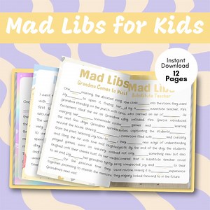 Hilarious Word Play for Kids, Mad Libs Book, Libs Prints. Mad Prints, - Etsy UK