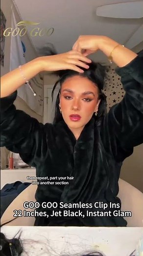 GOO GOO Clip in Hair Extensions Review: Real Remy Human Hair 22inch Jet Black Transformation