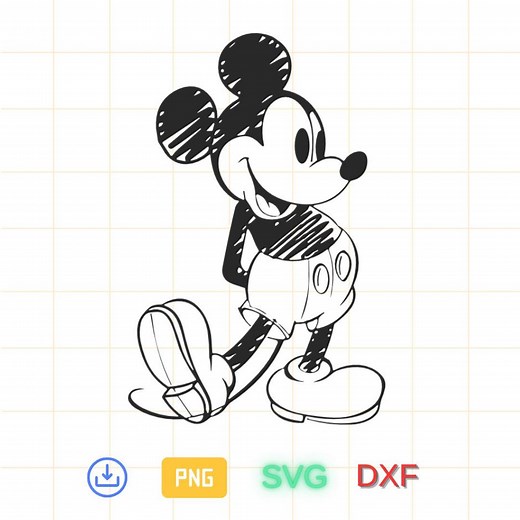 Classic Mickey Mouse SVG | Vintage Mickey Mouse Cut Files for Cricut - Silhouette | Retro Mickey Png Dxf Eps | Digital Download - Etsy