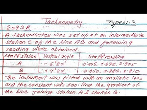 Types:3 | Tacheometry | Surveying | Prashant YT | BE/Diploma Civil | 3rdSem/5thSem | Engineering |